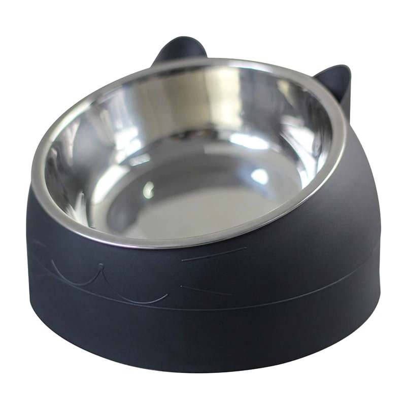 Gamelle orthopédique pour chat surélevée en inox