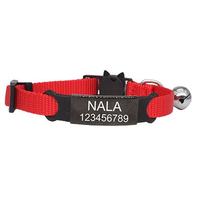 Collier pour chat en nylon personnalisé anti-étranglement