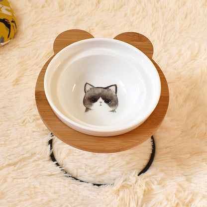 Gamelle pour chat design en céramique et hauteur - Tendre Fripouille