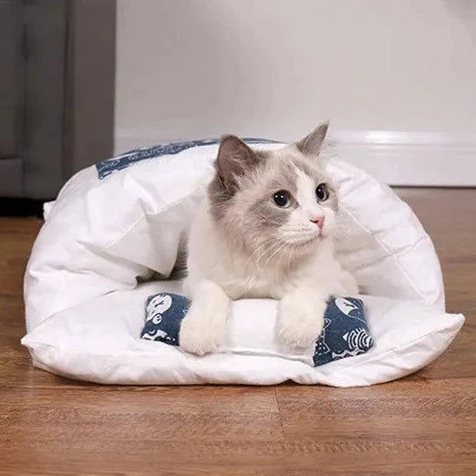 Lit Pour Chat Façon Sac De Couchage Avec Un Petit Oreiller