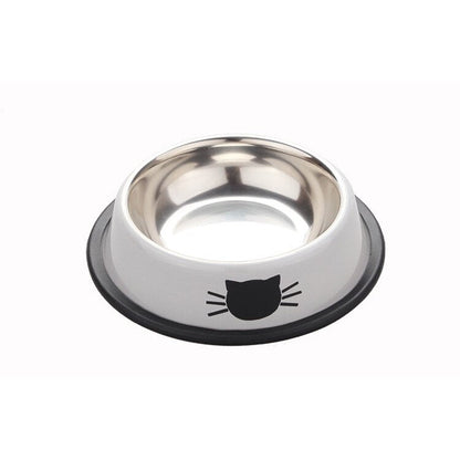 Gamelle pour chat design en inox avec motif de chaton colorée - Tendre Fripouille