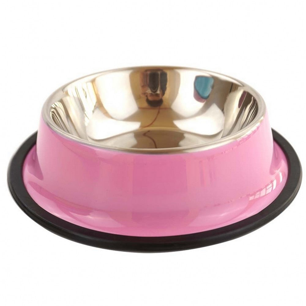 Gamelle pour chat et chien design en inox colorée - Tendre Fripouille