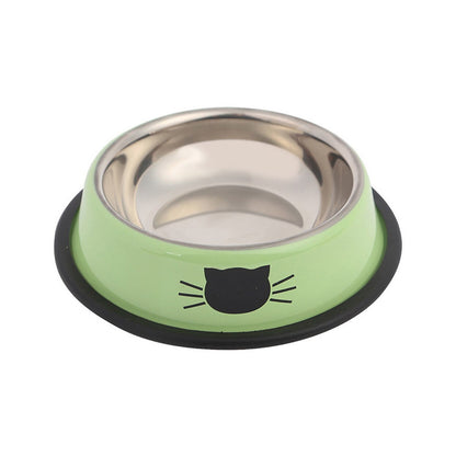 Gamelle pour chat design en inox avec motif de chaton colorée - Tendre Fripouille