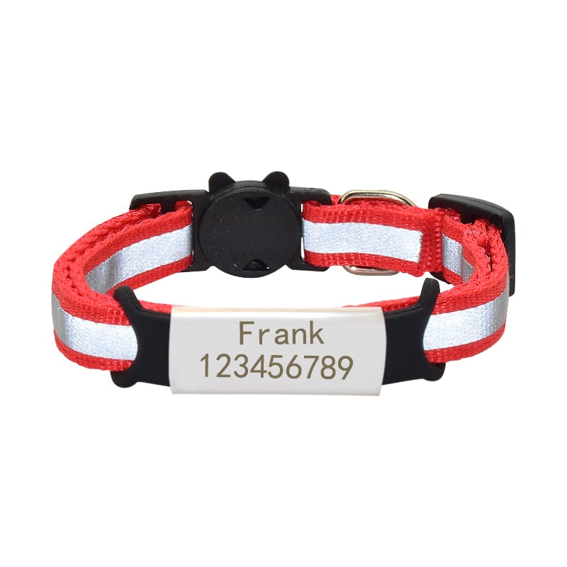 Collier pour chat avec prénom anti-étranglement