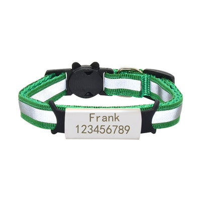 Collier pour chat avec prénom anti-étranglement