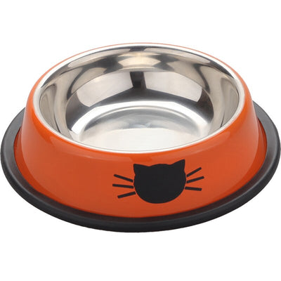 Gamelle pour chat design en inox avec motif de chaton colorée - Tendre Fripouille