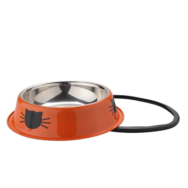 Gamelle pour chat design en inox avec motif de chaton colorée - Tendre Fripouille