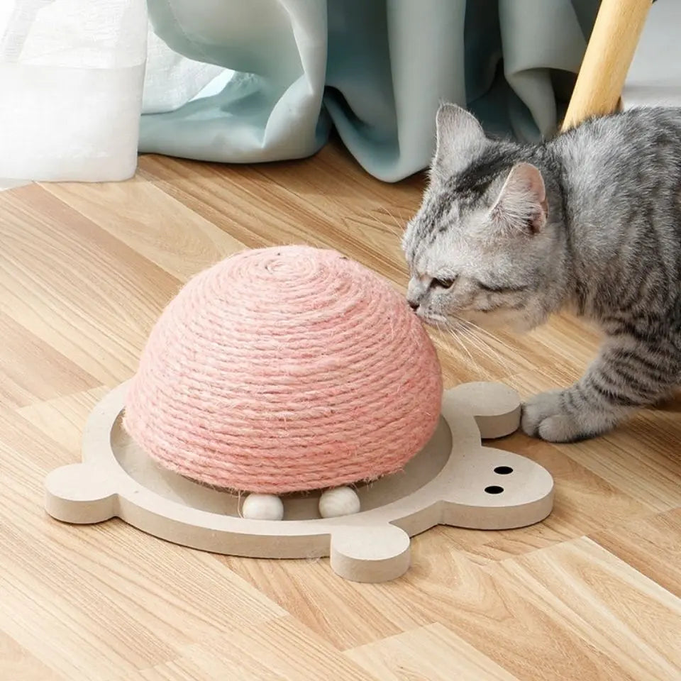 Jouet à gratter durable en forme de tortue en sisal pour chat