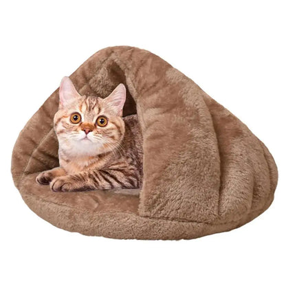 Lit Pour Chat En Forme De Triangle Matière Peluche Douce