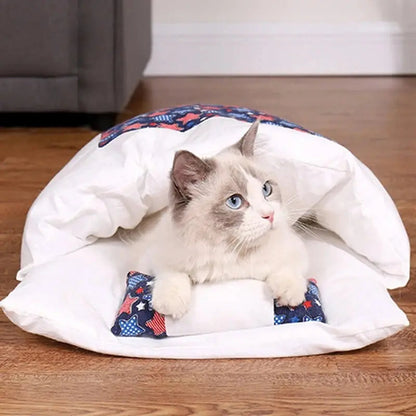 Lit Pour Chat Façon Sac De Couchage Avec Un Petit Oreiller