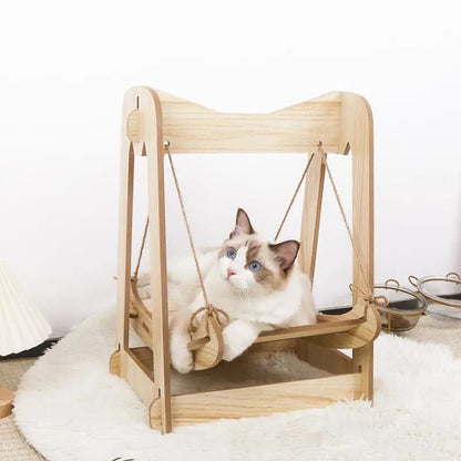 Lit hamac en bois pour chat