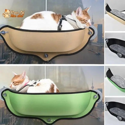 Lit suspendu à ventouses pour chat - Hamac-Fenêtre-Chat™