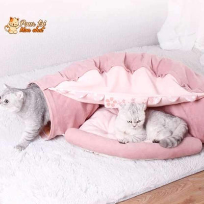 Tunnel de Jeu avec Coussin pour Chat - CoussiCat™