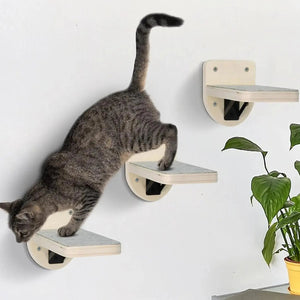 Lot de Trois Escaliers pour Chat Style Plateforme