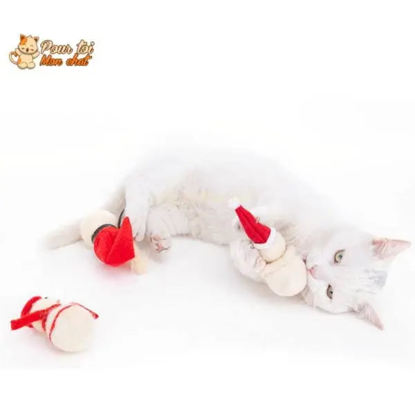 Noël Jouets, boule culbuto en feutre de laine, décors de Noël, Bonhomme de neige - Pour Chat - CulbutoNeigeChat™