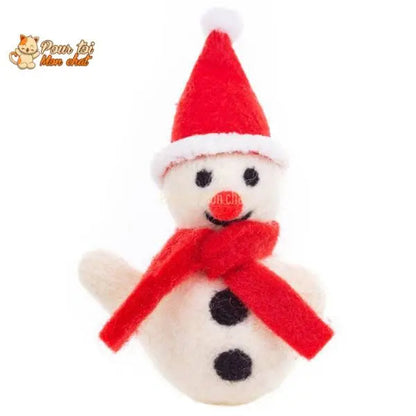 Noël Jouets, boule culbuto en feutre de laine, décors de Noël, Bonhomme de neige - Pour Chat - CulbutoNeigeChat™