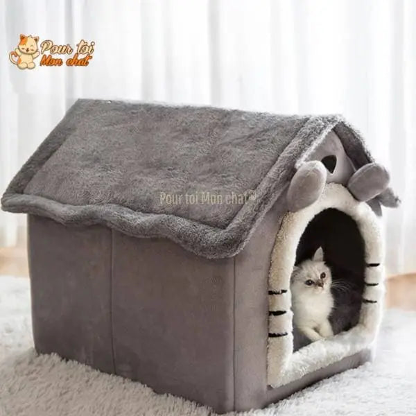 PETITE MAISON EN PELUCHE POUR CHAT – TOITpourCHAT™