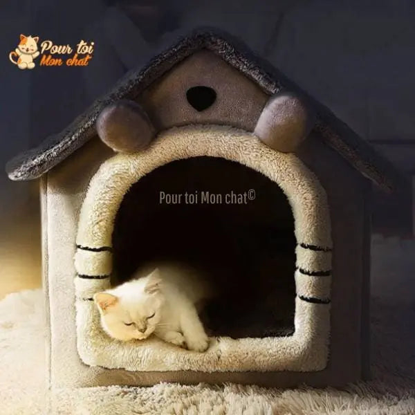 PETITE MAISON EN PELUCHE POUR CHAT – TOITpourCHAT™