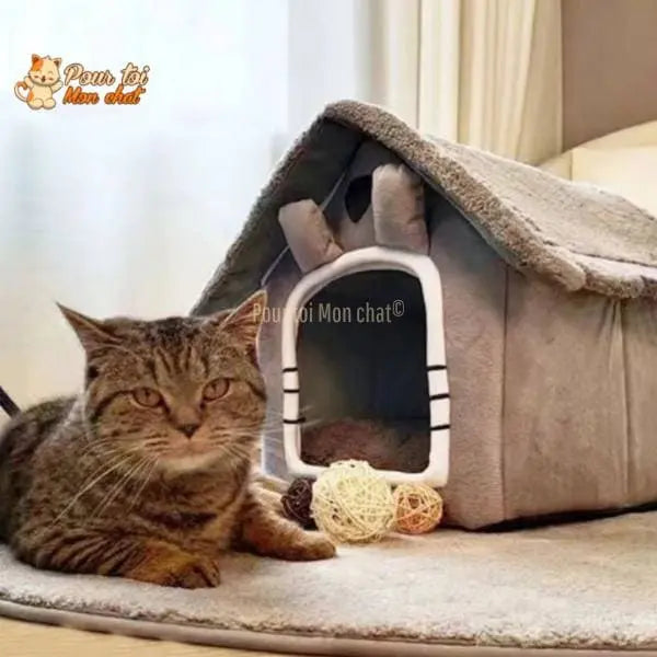 PETITE MAISON EN PELUCHE POUR CHAT – TOITpourCHAT™