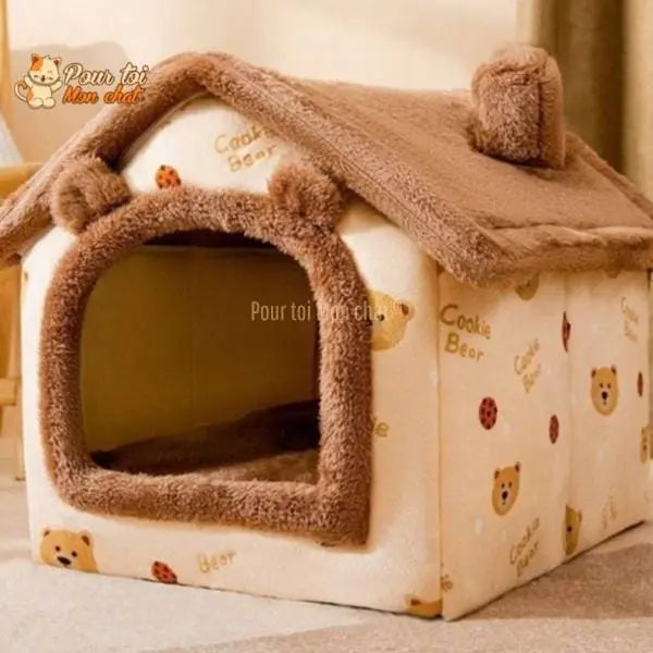 PETITE MAISON EN PELUCHE POUR CHAT – TOITpourCHAT™