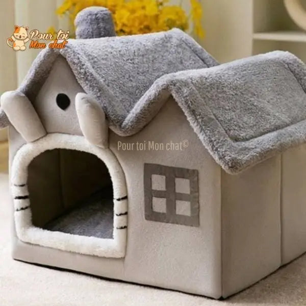 PETITE MAISON EN PELUCHE POUR CHAT – TOITpourCHAT™