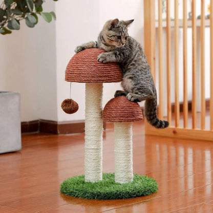 Petit arbre à chat en forme de champignon