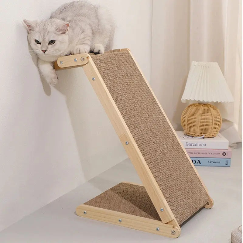 Planche à gratter verticale en bois massif pour chats