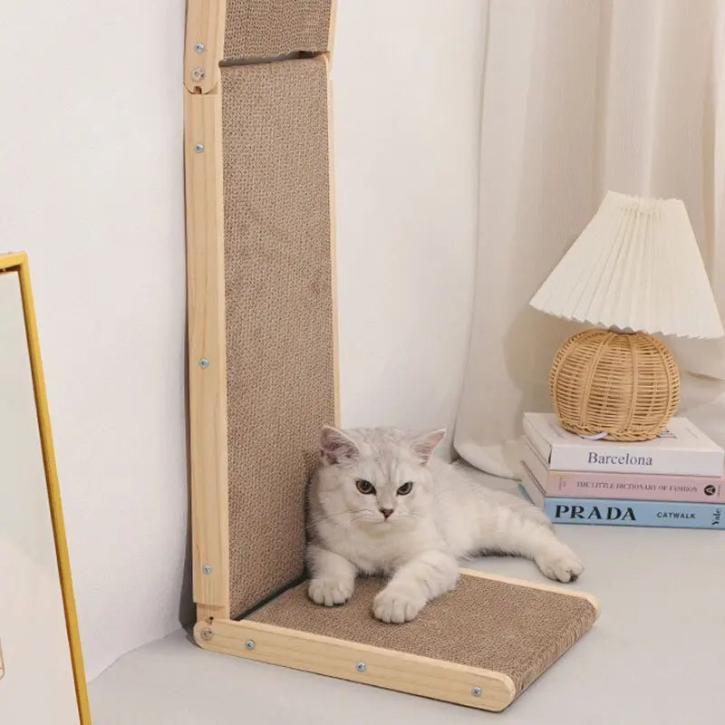 Planche à gratter verticale en bois massif pour chats