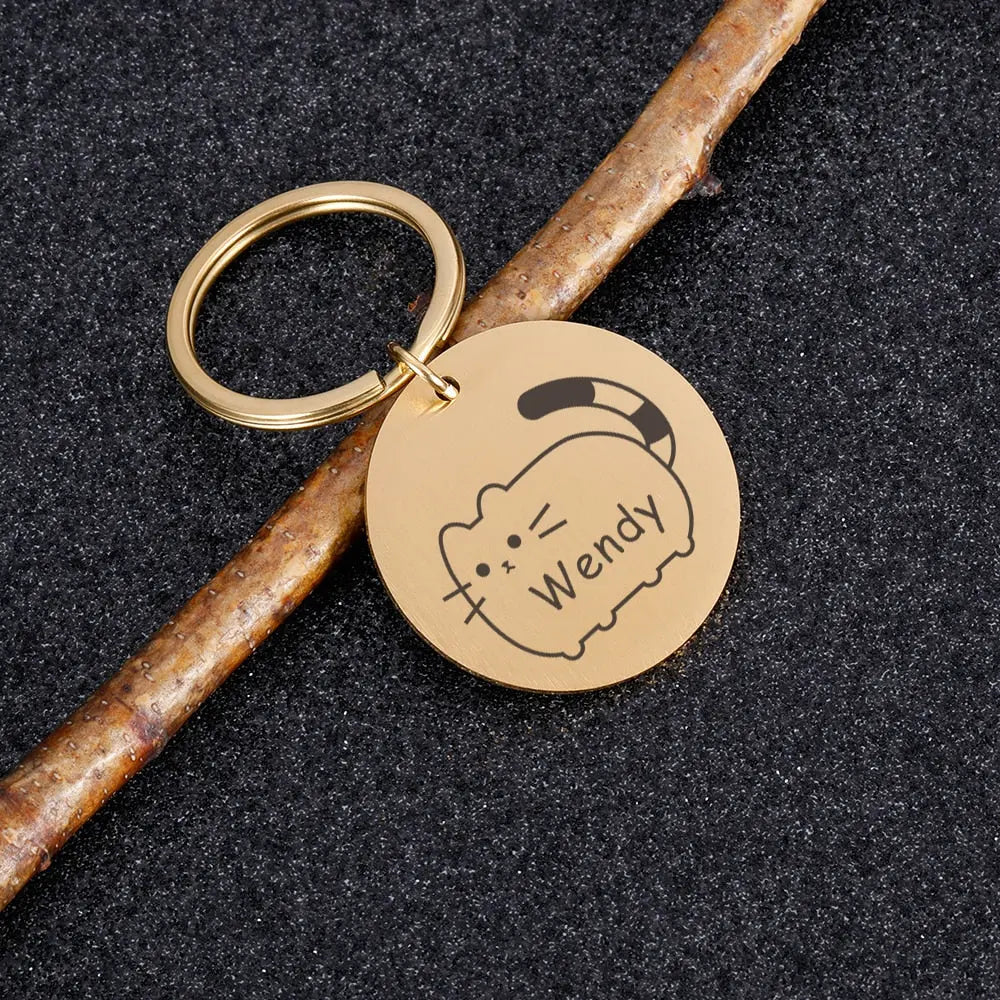 Plaque de collier personnalisée en acier inoxydable pour chat