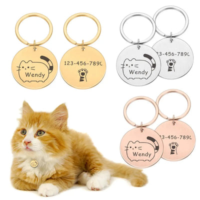 Plaque de collier personnalisée en acier inoxydable pour chat