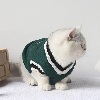 Pull pour Chat en Coton avec un Blason dans le Dos