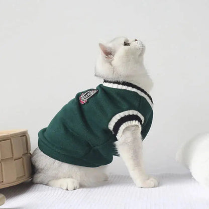 Pull pour Chat en Coton avec un Blason dans le Dos