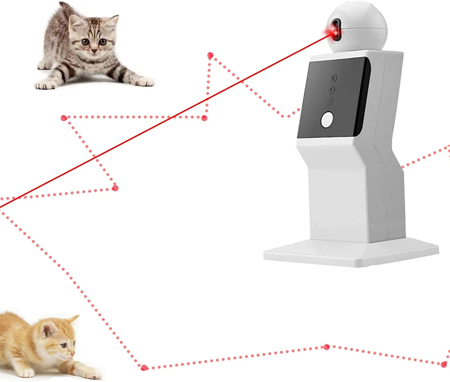 Robot rotatif à laser rouge 360 degrés à trois vitesses pour chat