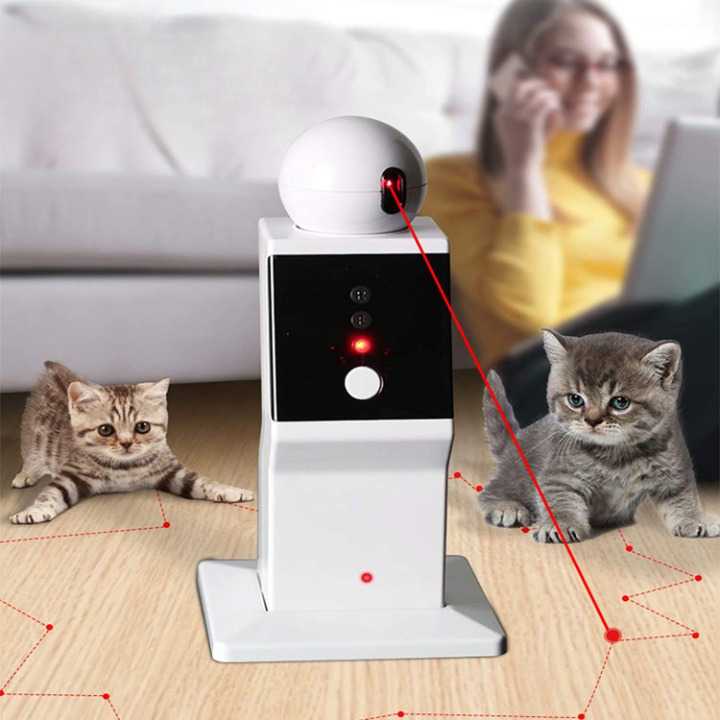 Robot rotatif à laser rouge 360 degrés à trois vitesses pour chat