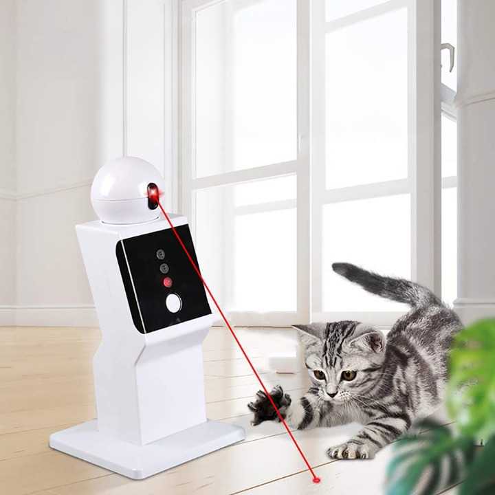 Robot rotatif à laser rouge 360 degrés à trois vitesses pour chat