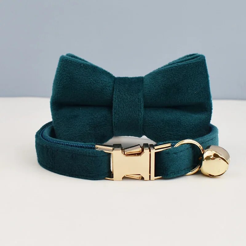 Collier pour chat personnalisé en velours