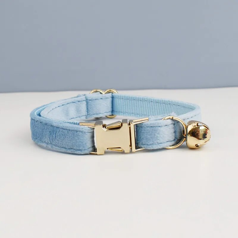 Collier pour chat personnalisé en velours