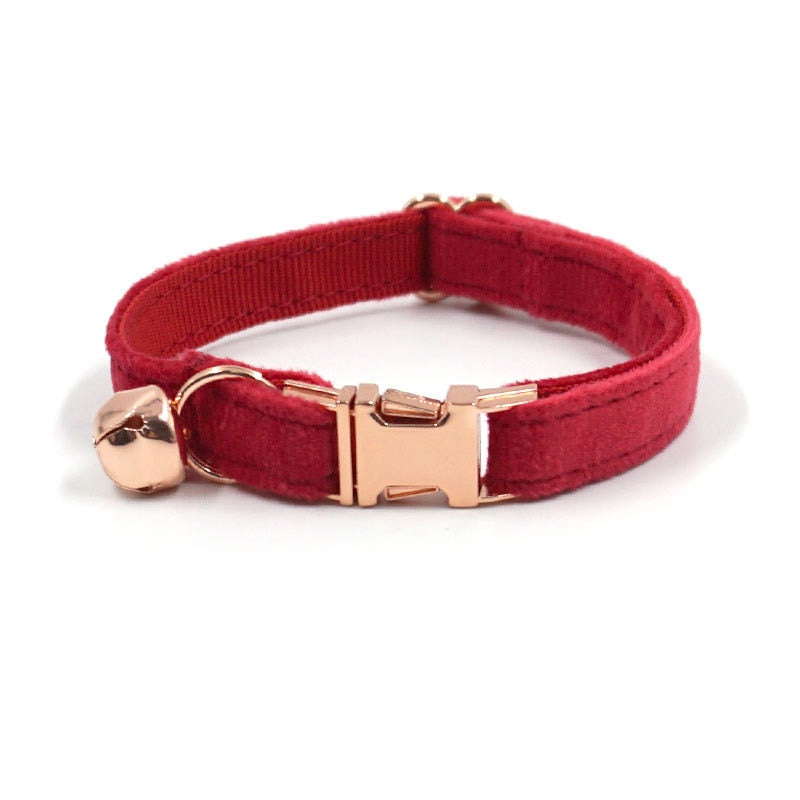 Collier pour chat personnalisé en velours avec cloche