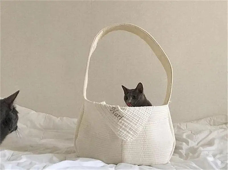 Sac à main en toile fait à la main pour chat