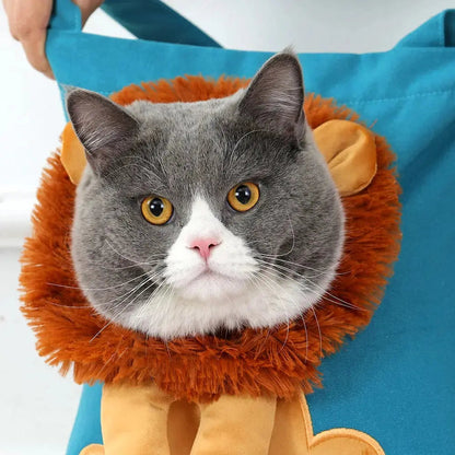 Sac à main portable à design de lion pour chat