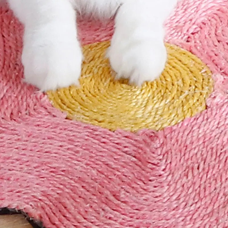 Tapis à griffes de chat en sisal à forme de fleur