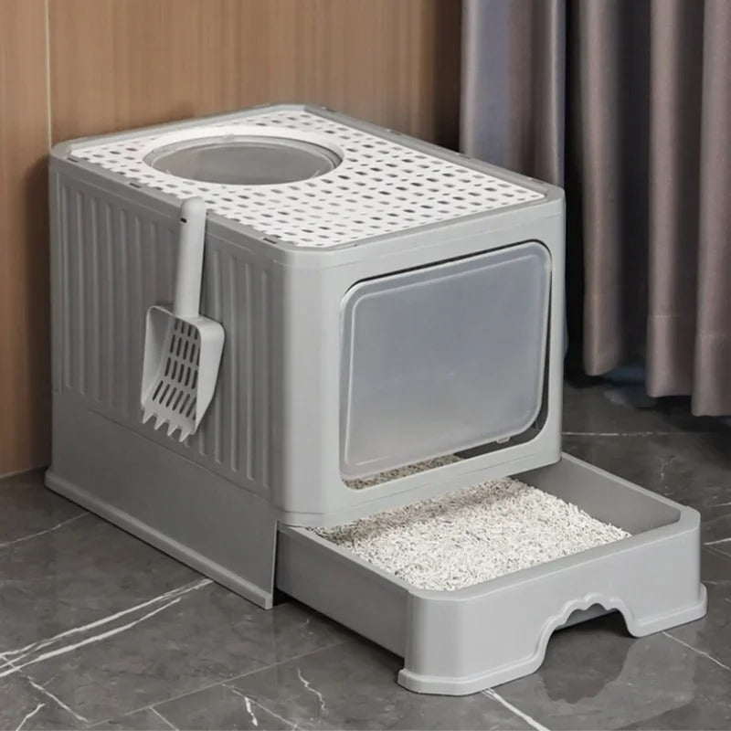Caja de arena para gatos elegante e higiénica – LittyKitty4™