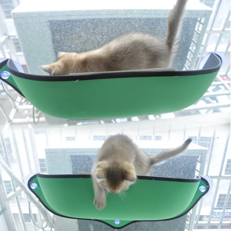 Lit suspendu à ventouses pour chat - Hamac-Fenêtre-Chat™
