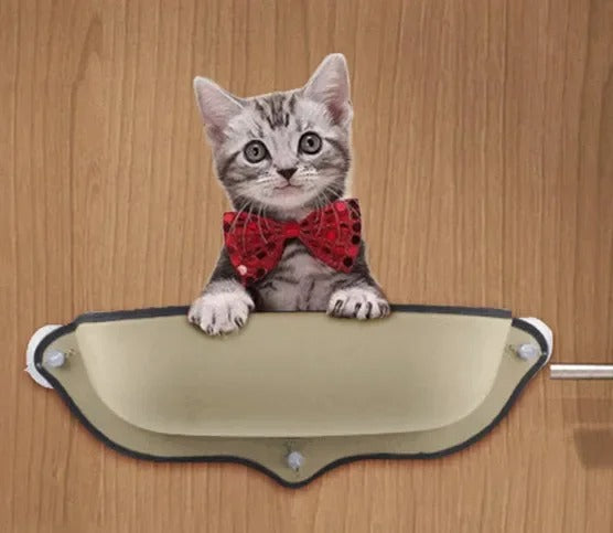 Lit suspendu à ventouses pour chat - Hamac-Fenêtre-Chat™