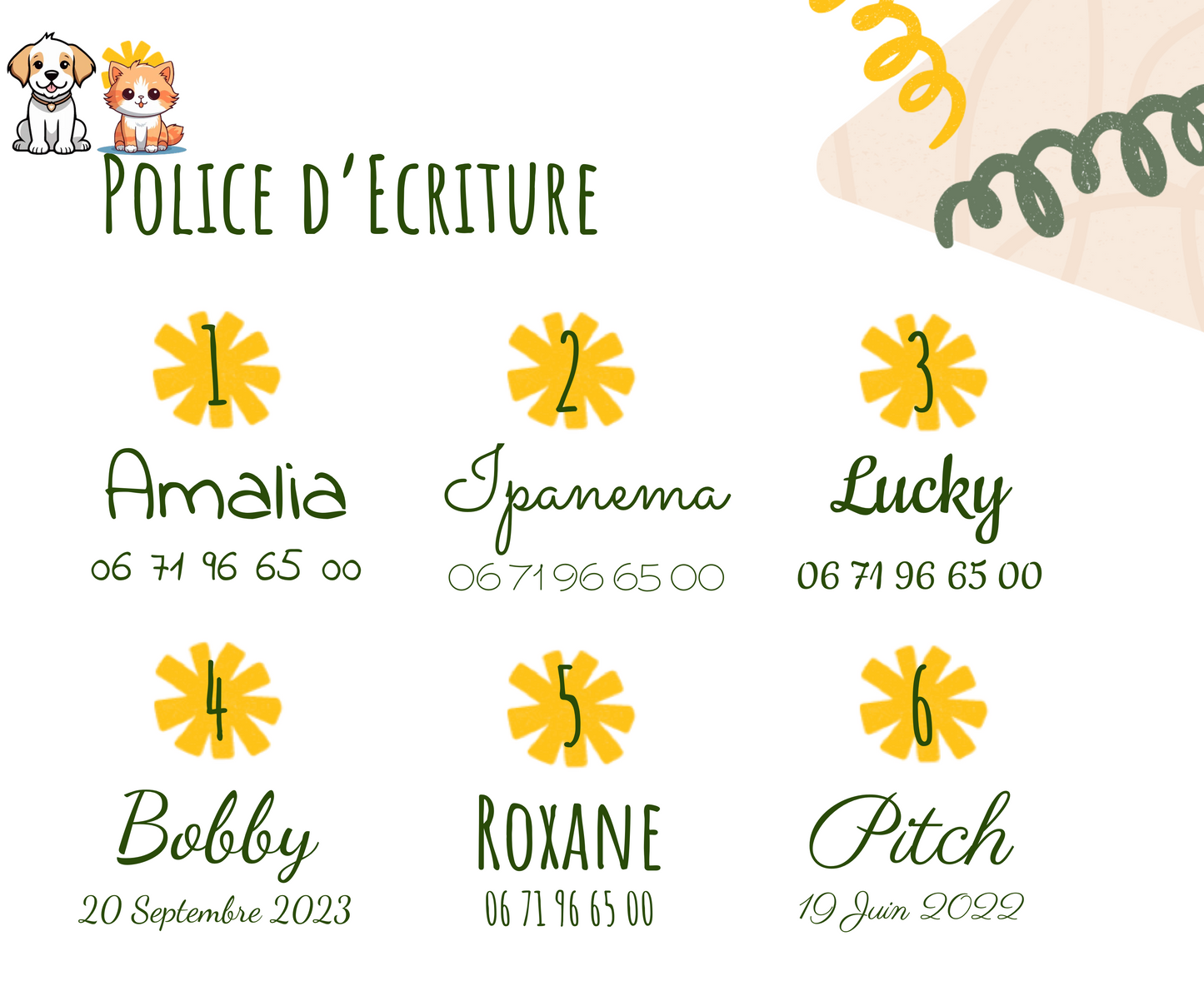 Personalized Yellow Cotton Cat Collar