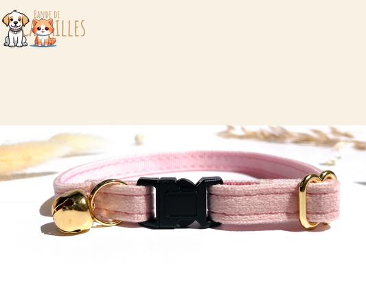 Pink Velvet Anti-Strangulation Cat Collar