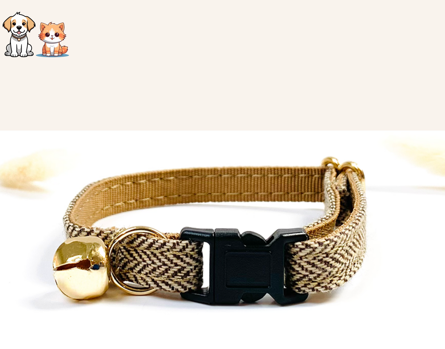 Collier Chat Anti-Étranglement Chevron Noisette