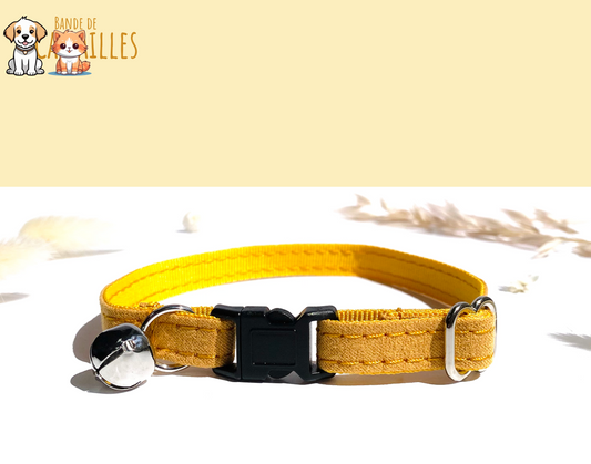 Yellow Cotton Anti-Strangulation Cat Collar