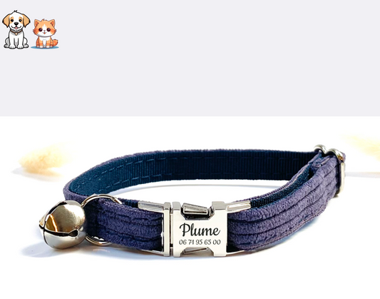 Personalized Cat Collar Corduroy Lavender