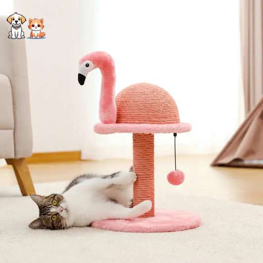Arbre à chat en forme de flamant rose